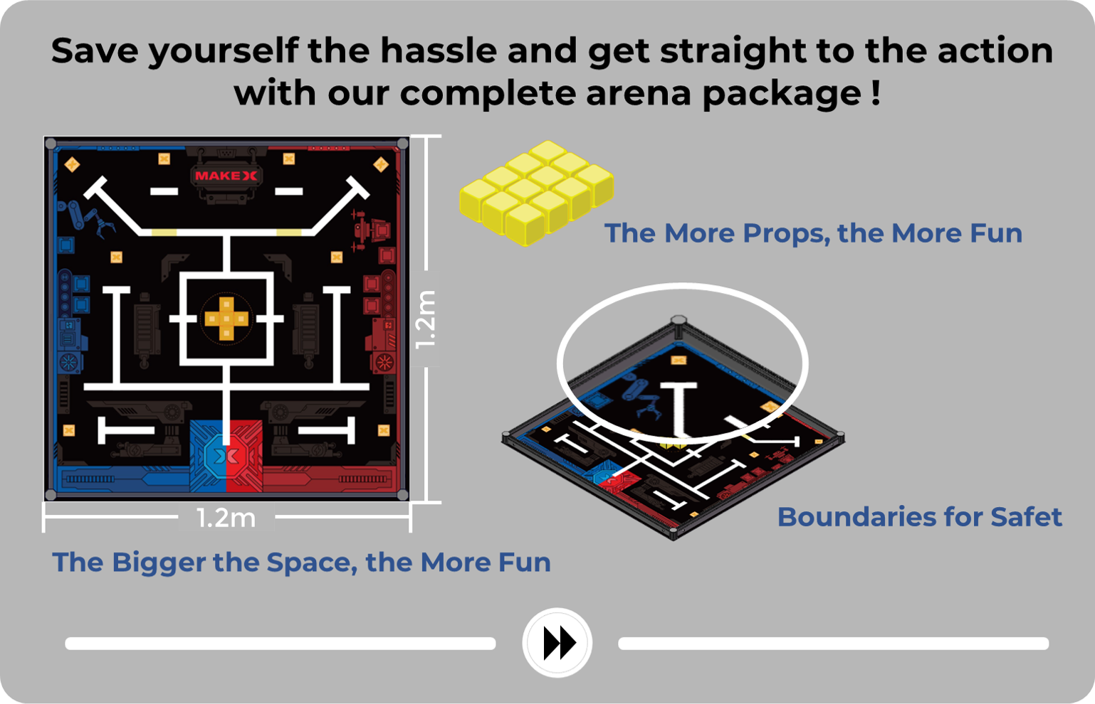 MakeX Inspire Smart Logistics Competition Arena Robots play on an arena: Move cubes automatically