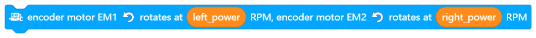 Assigning the speed values to the corresponding motors implements line following.
